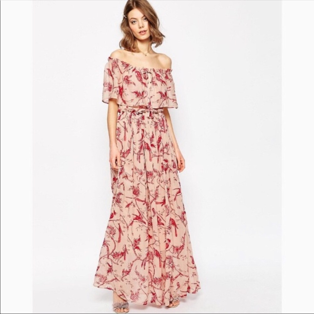 ASOS bird maxi dress